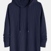 Muscle Fit Long Sleeved Ribbed Hooded T-Shirt