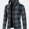 Plaid Zip Up Hooded Sweater