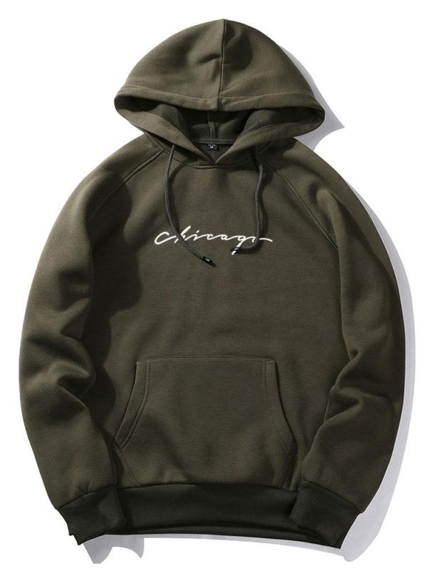 Chicago Print Raglan Hoodie & & Jogger Pants