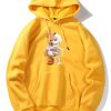 Skeleton Bear Print Hoodie