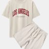 fdfb61e962504787d3e16cb0b32e9d2921144a97f60d9f0ec8948553a968a38d.jpg Los Angeles Print Drop Shoulder Oversize T-Shirt & Corduroy Shorts