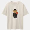 Basketball Bear Print Drop Shoulder Oversize T-Shirt & Jersey Basketball Shorts