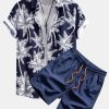 fee9fd1e5a52e58ce2b13ea8f8b99124c02d6601d6c23f136640d09e957e92a2.jpg Palm Tree Print Button Up Shirt & Swim Short