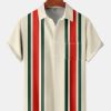 Men's Casual Short Sleeve Hawaiian Shirt with Chest Pocket Print